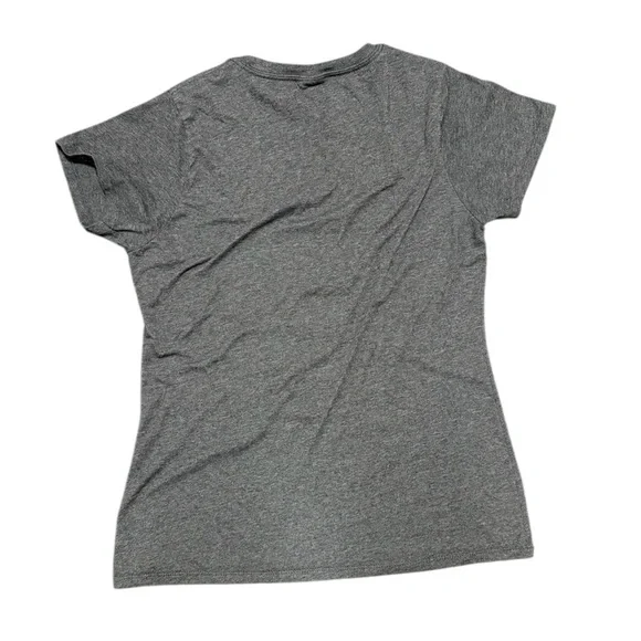 Gray Graphic Tee with Blue Text - Picture 2 of 2